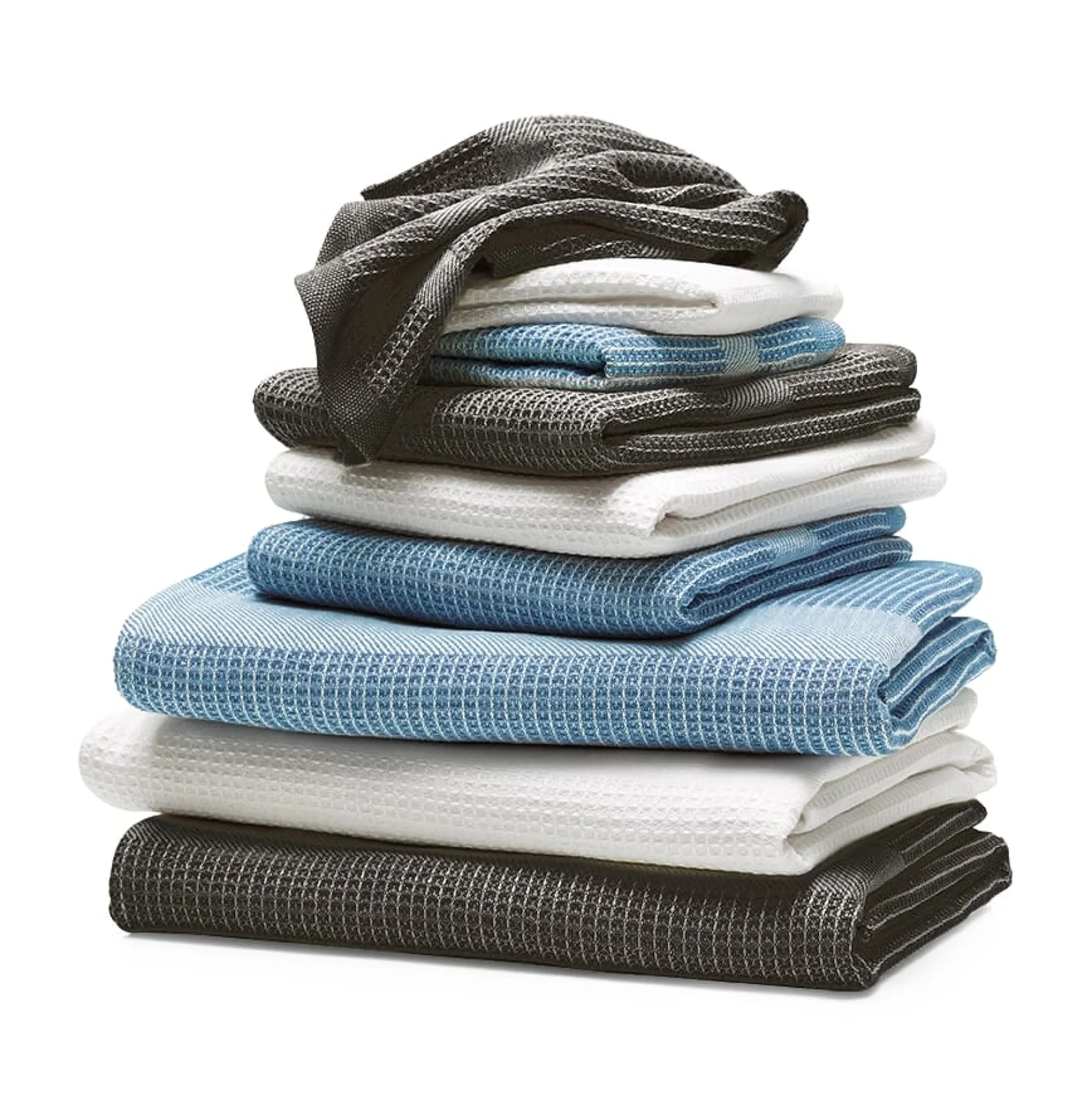 Manufactum Handtuch Waffelpiqué Halbleinen Schwarz Hot