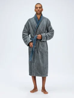 Pelle Vävare Haus- und Bademantel fein gestreift New