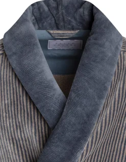 Pelle Vävare Haus- und Bademantel fein gestreift New