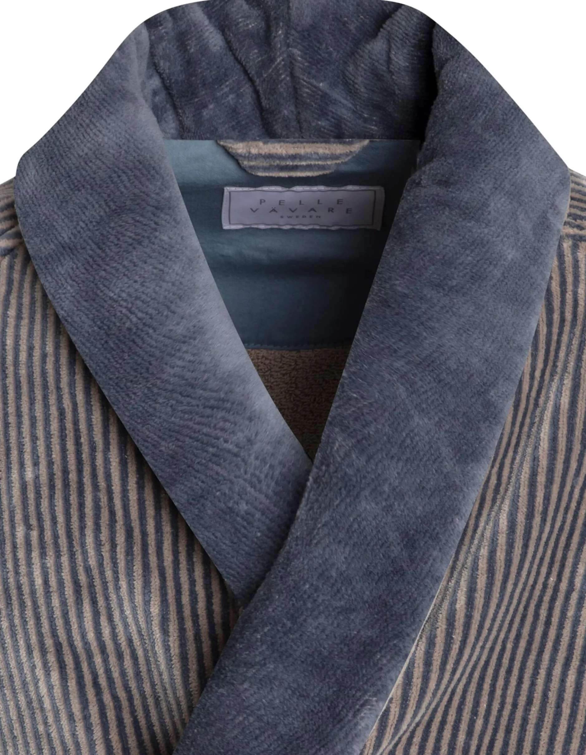 Pelle Vävare Haus- und Bademantel fein gestreift New