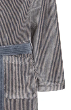 Pelle Vävare Haus- und Bademantel fein gestreift New