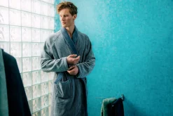 Pelle Vävare Haus- und Bademantel fein gestreift New