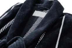 Pelle Vävare Haus- und Bademantel Streifen Dunkelblau Online