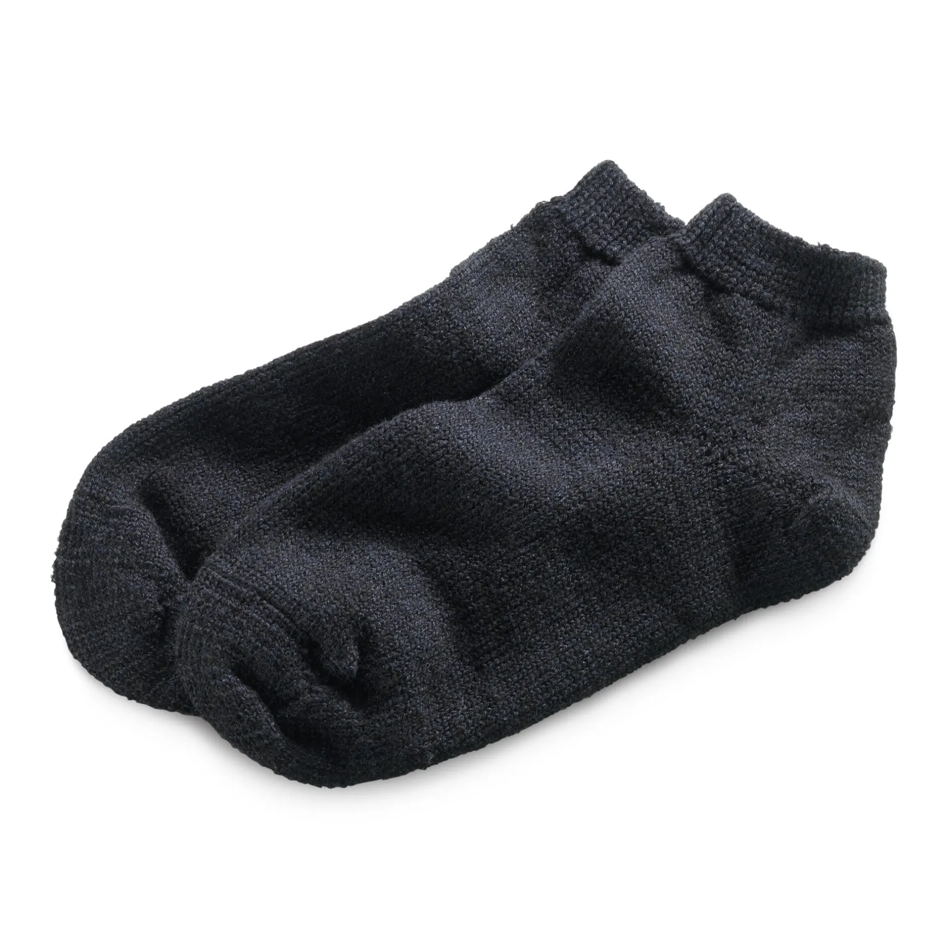 Hirsch Natur Haussocke Wolle und Seide Schwarz Best