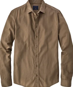 Blue de Gênes Herren-Baumwollhemd Hellbraun