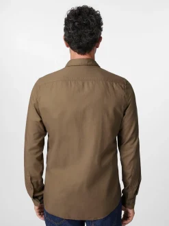 Blue de Gênes Herren-Baumwollhemd Hellbraun