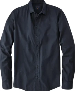 Blue de Gênes Herren-Baumwollhemd Dunkelblau New