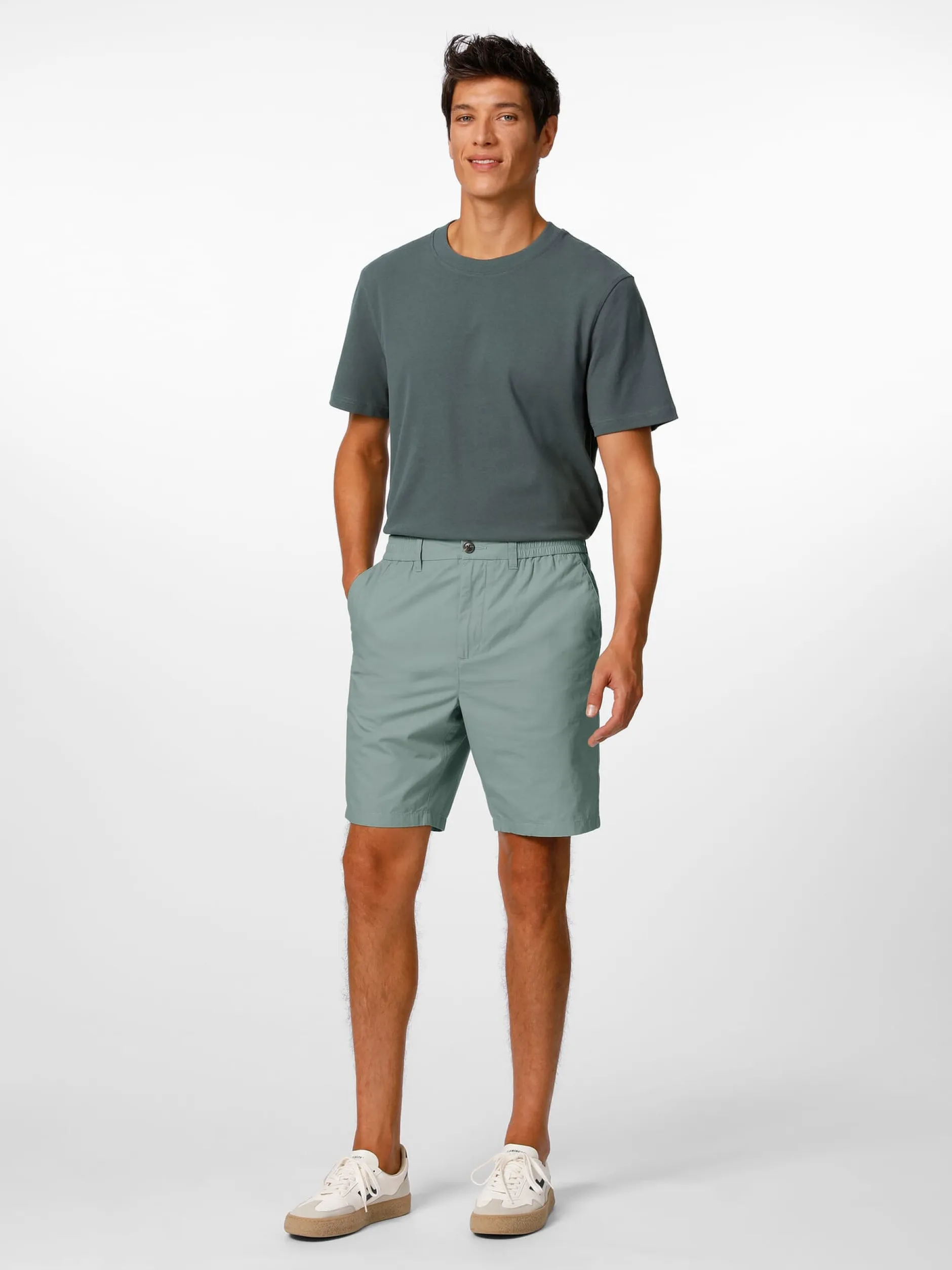 Knowledge Cotton Apparel Herren-Baumwollshorts Hellgrün Sale