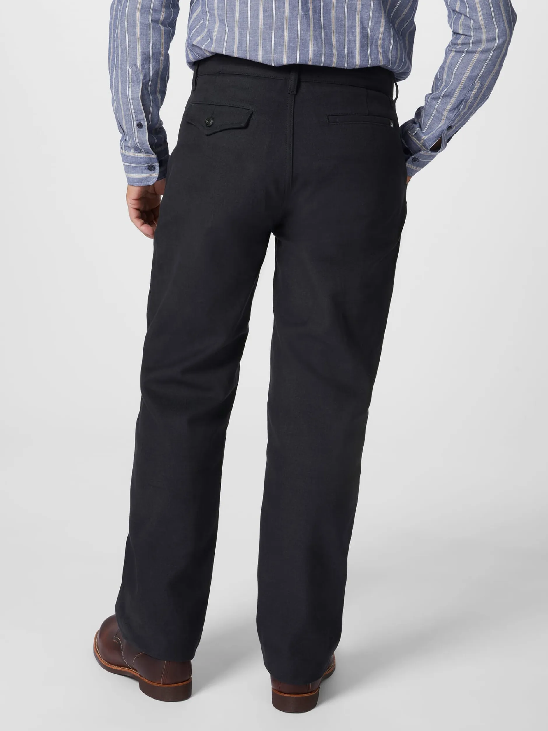 Blue de Gênes Herrenchino mit Bundfalte Dunkelblau Online