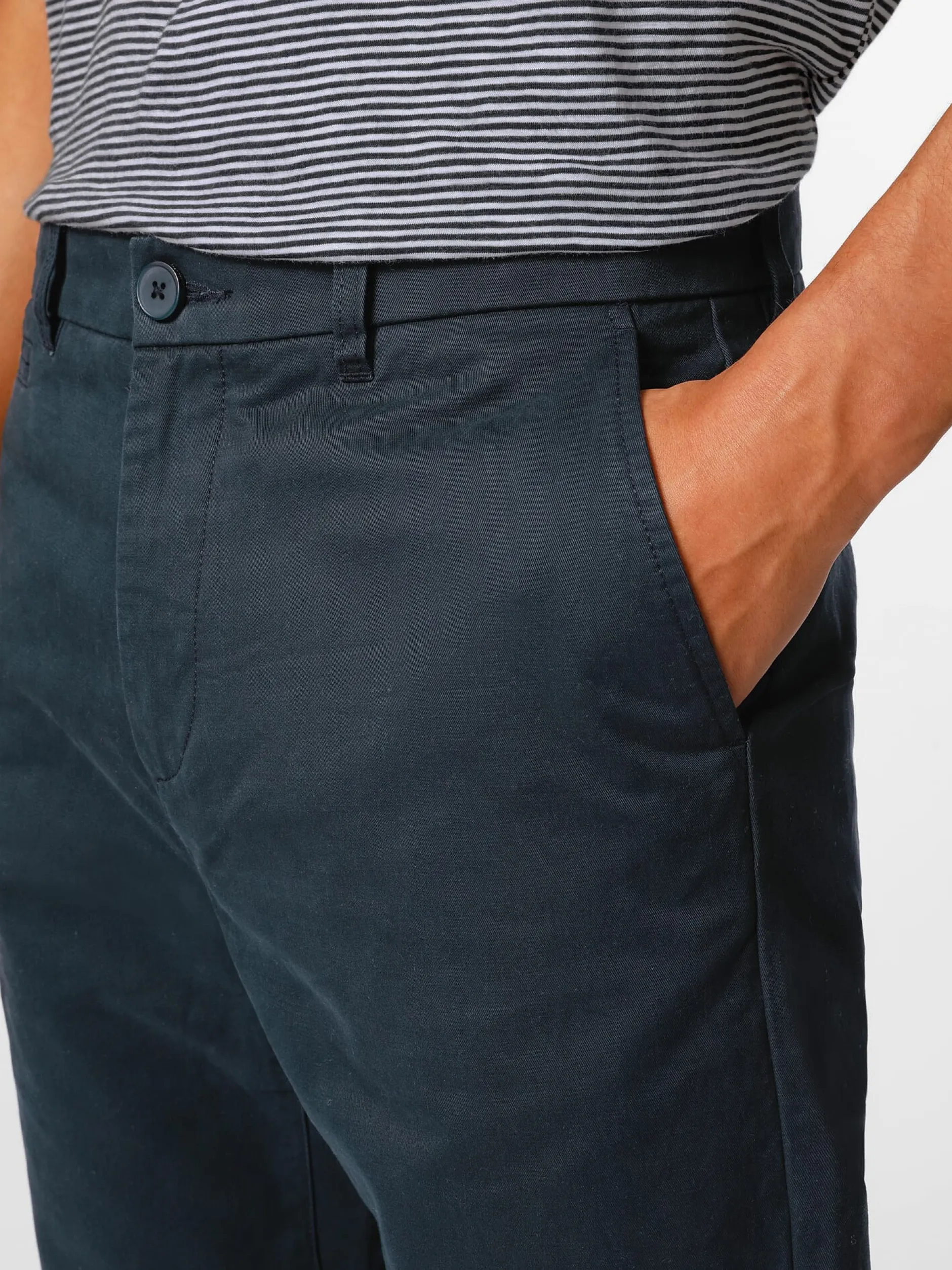 Knowledge Cotton Apparel Herren-Chinohose Twill Dunkelblau Clearance