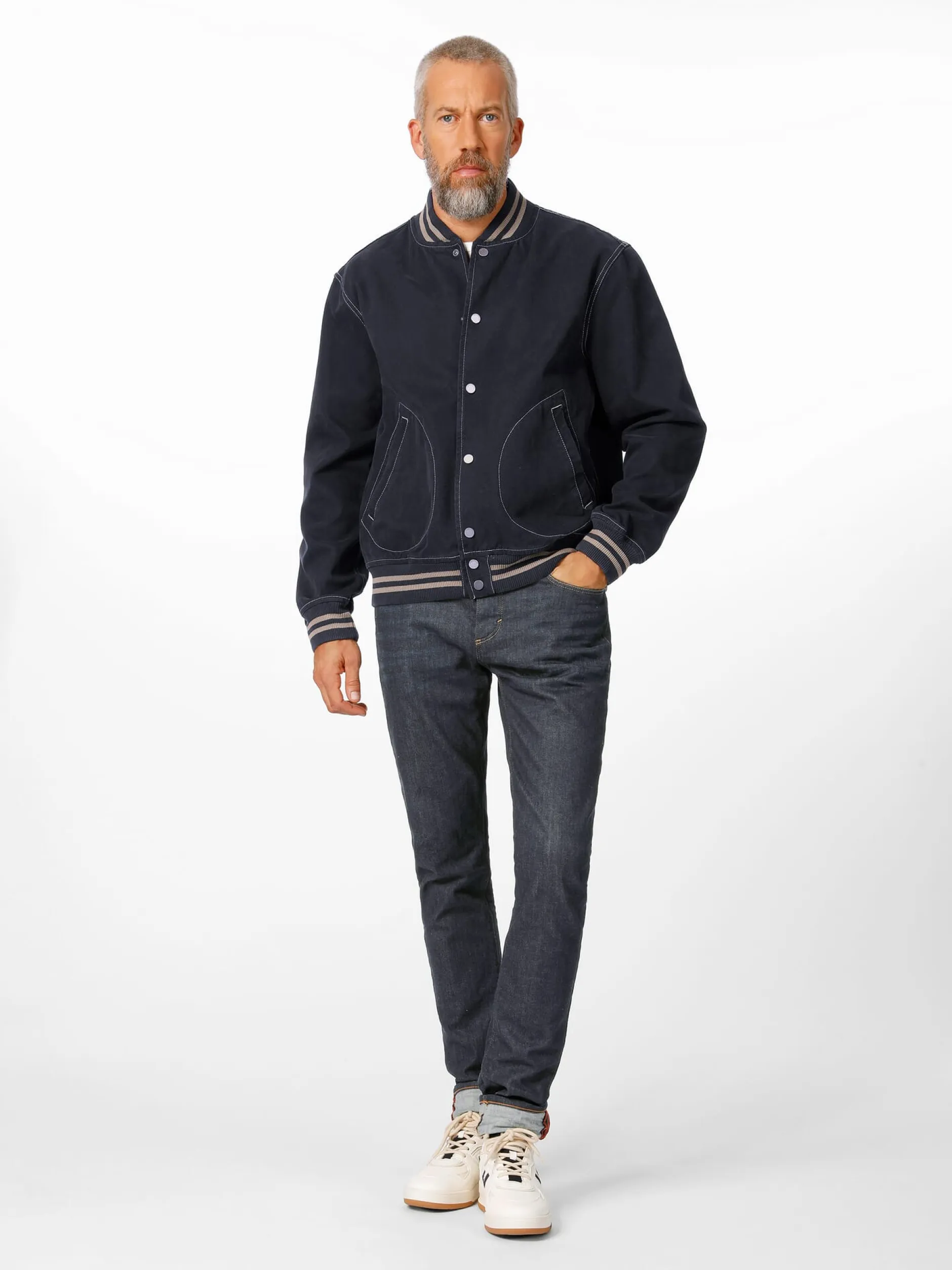 Tellason Herren-Collegejacke Dunkelblau Discount