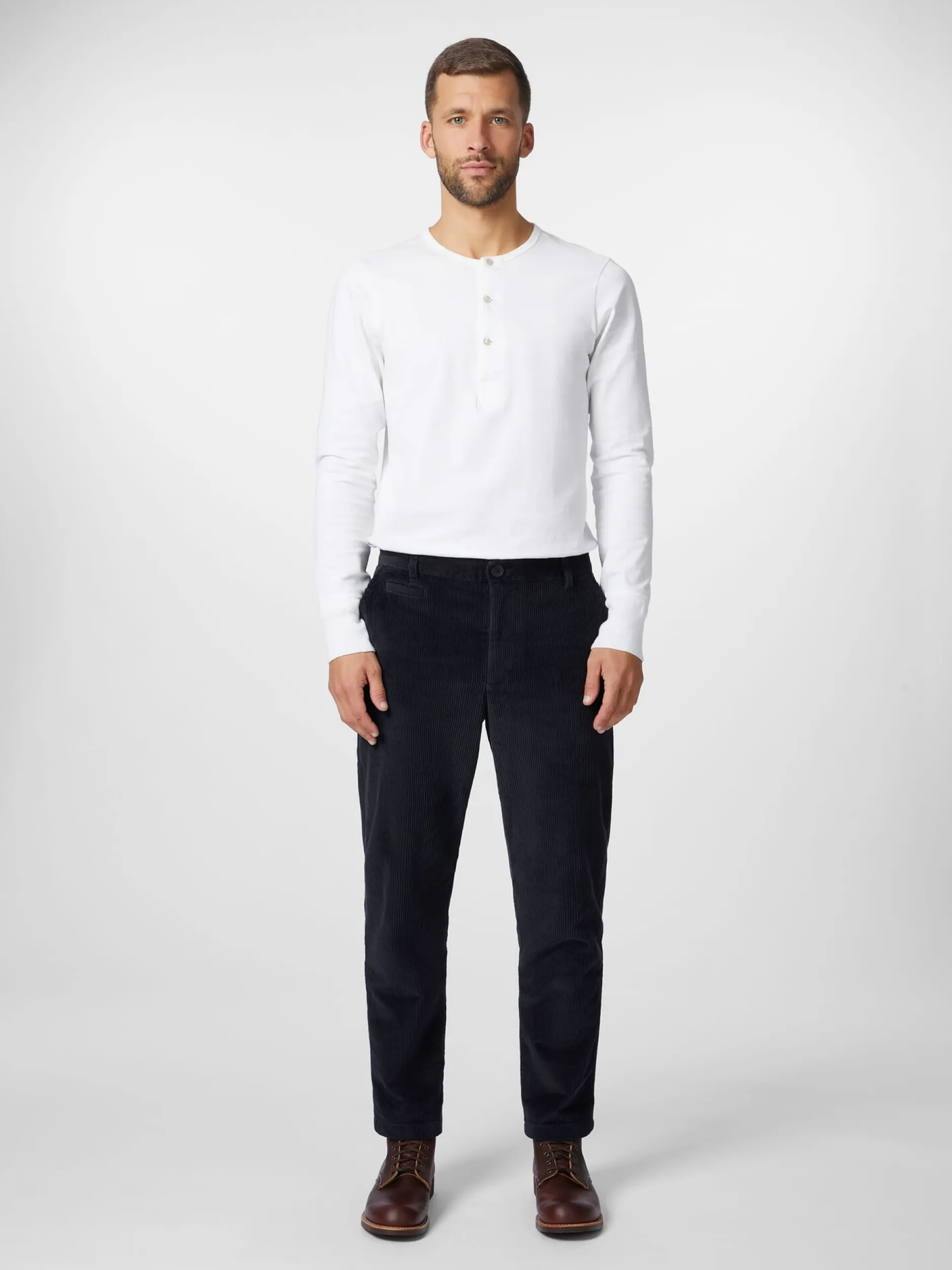 Knowledge Cotton Apparel Herren-Cordchino Dunkelblau Best