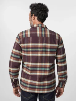 Pike Brothers Herren-Flanellhemd 1943 kariert Braun Discount