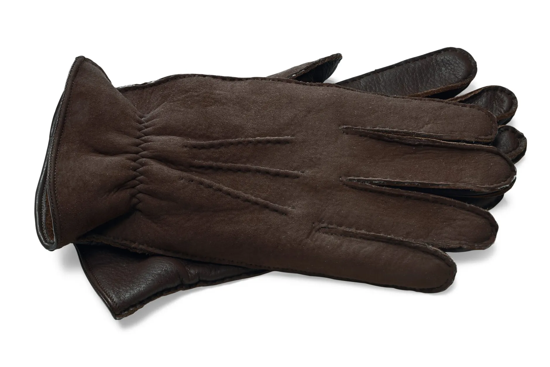 Eska Herrenhandschuh Hirschleder mit Curleylammfell Dunkelbraun Sale