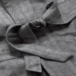 Novila Herrenhausmantel Flanell Anthrazit New