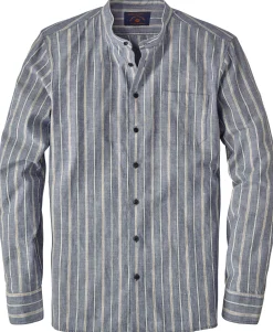 Blue de Gênes Herrenhemd gestreift Blau Sale