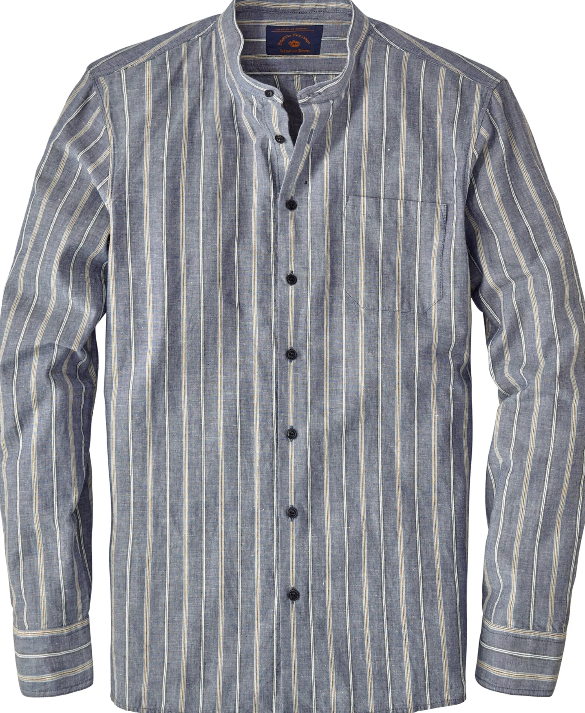 Blue de Gênes Herrenhemd gestreift Blau Sale