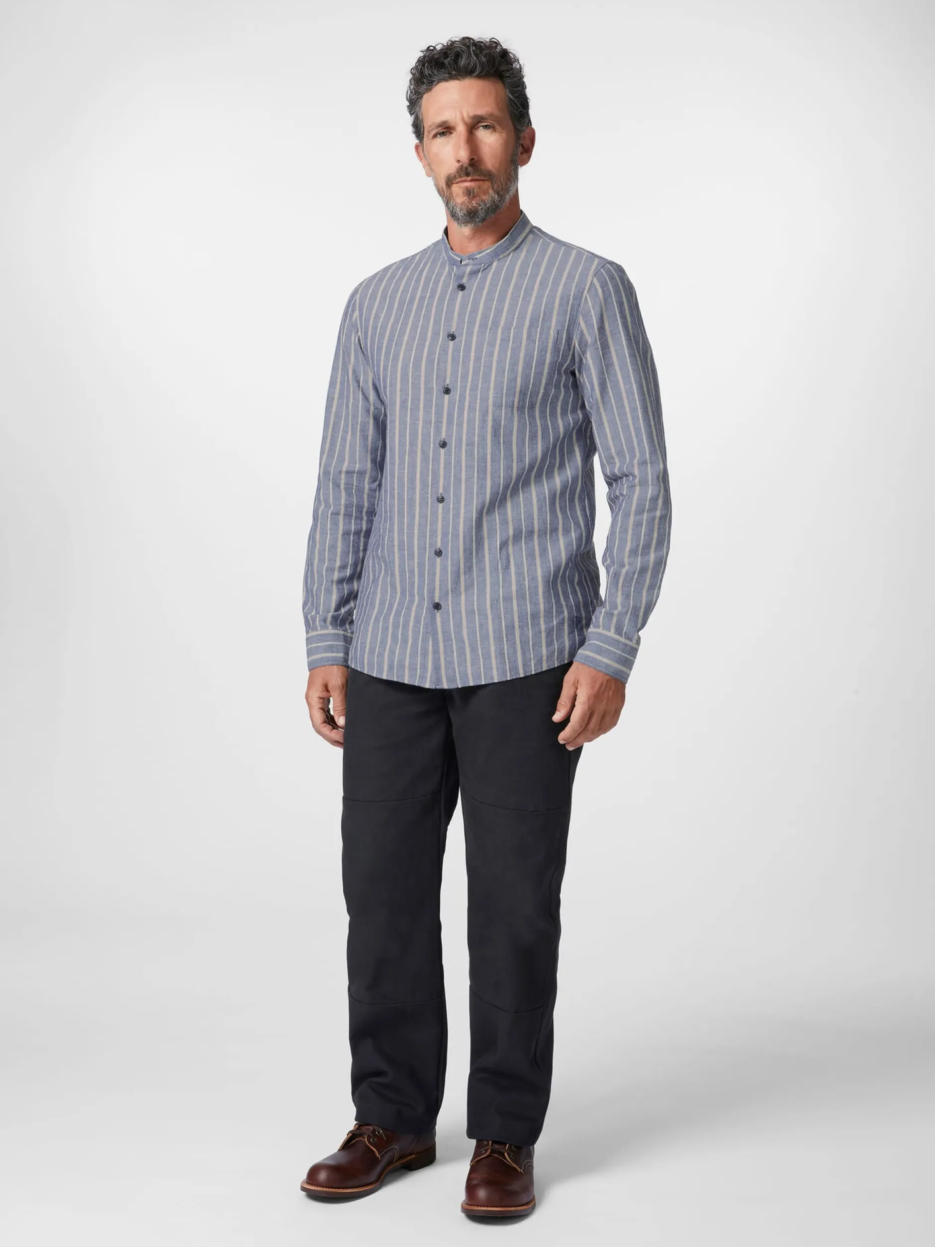 Blue de Gênes Herrenhemd gestreift Blau Sale