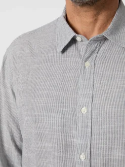 Knowledge Cotton Apparel Herrenhemd gestreift Hot