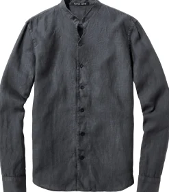 Hannes Roether Herrenhemd Stehkragen Anthrazit Online