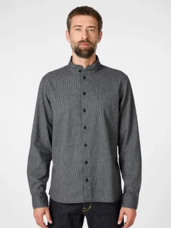 Hannes Roether Herrenhemd Strukturstreifen Anthrazit Online