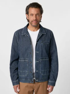 Tellason Herren-Hemdjacke gestreift Denim
