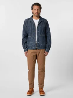 Tellason Herren-Hemdjacke gestreift Denim