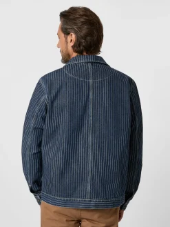 Tellason Herren-Hemdjacke gestreift Denim