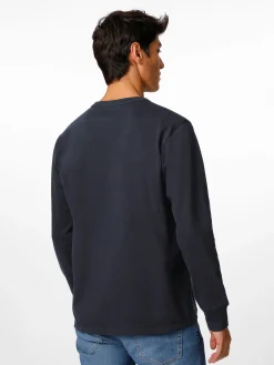 Knowledge Cotton Apparel Herren-Henley-Shirt Dunkelblau Sale