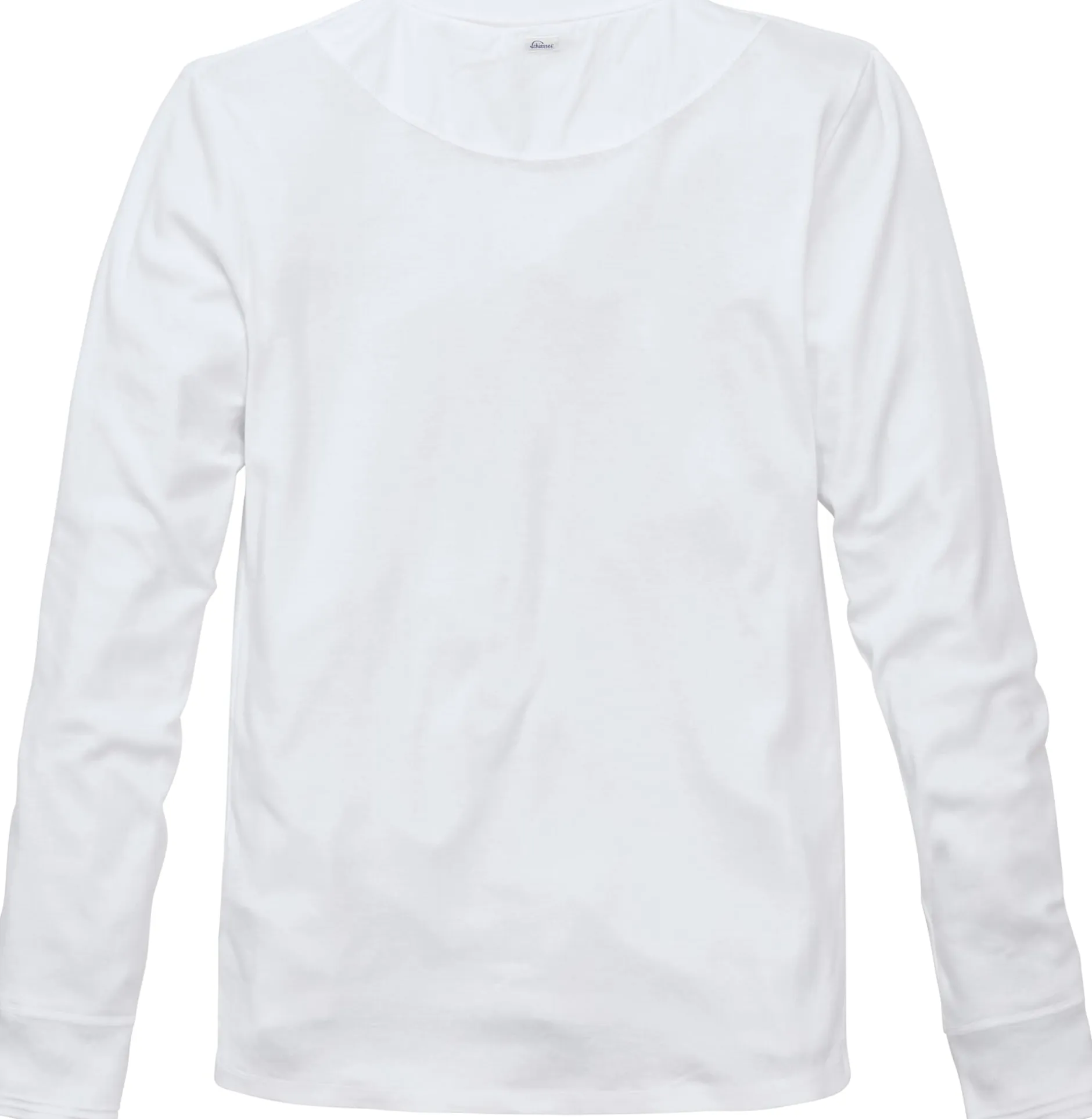 Schiesser Herren-Henley-Shirt Langarm Weiß Sale