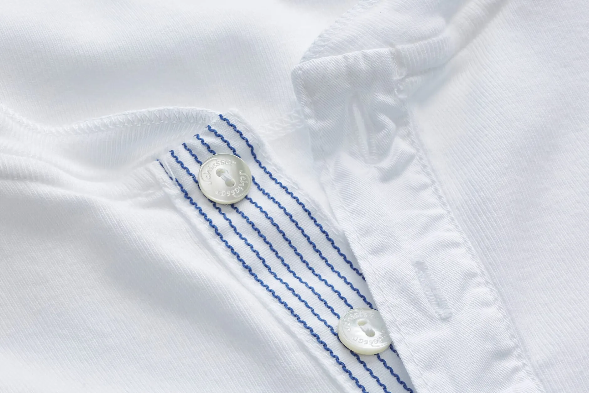 Schiesser Herren-Henley-Shirt Langarm Weiß Sale