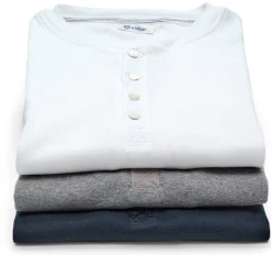 Schiesser Herren-Henley-Shirt Langarm Weiß Sale