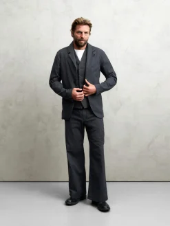 Hannes Roether Herrenhose Strukturstreifen Anthrazit