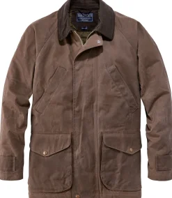 Manifattura Ceccarelli Herrenjacke gewachst Mittelbraun Sale