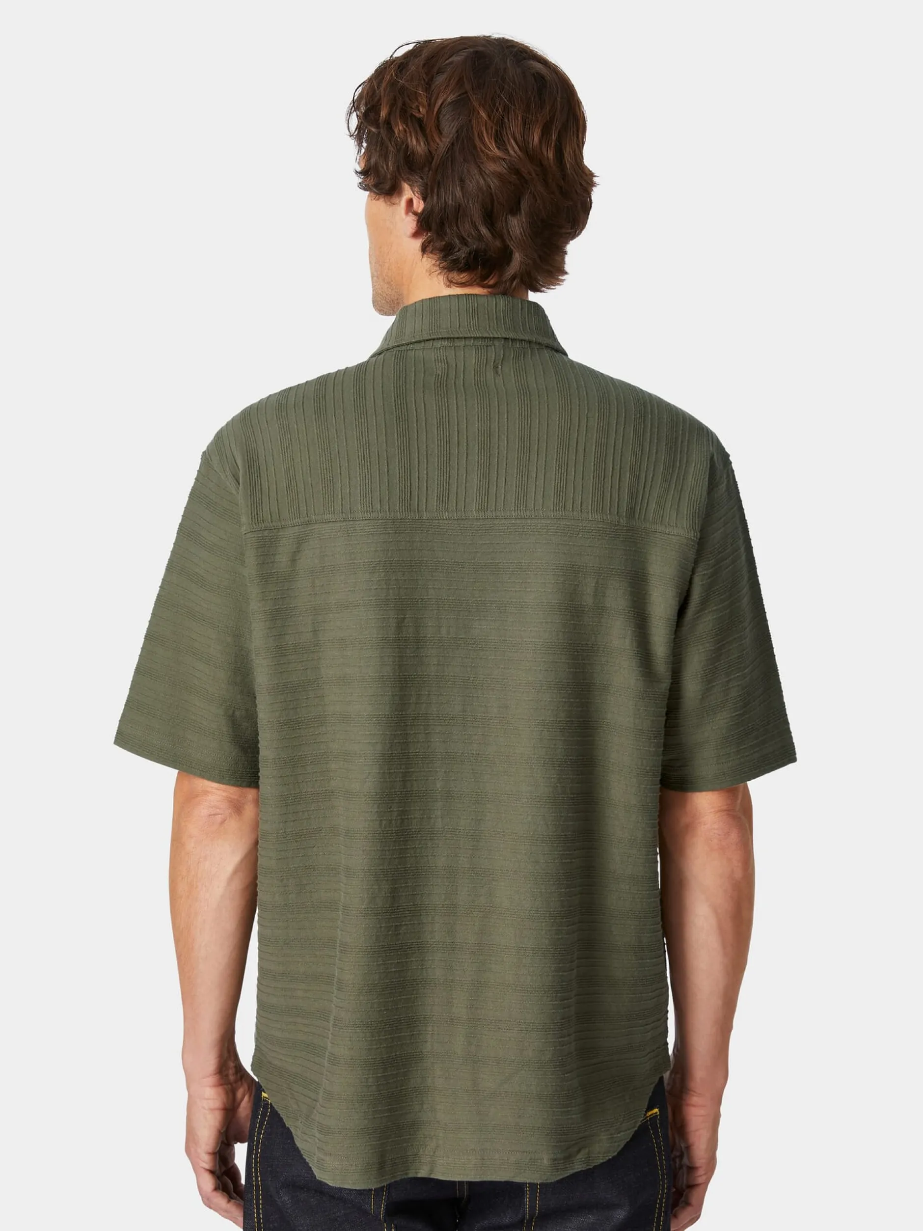 Knowledge Cotton Apparel Herren-Jerseyhemd Oliv Sale