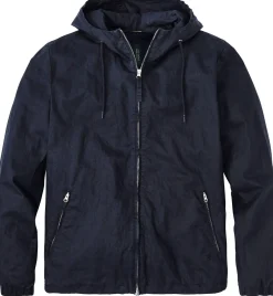 LangerChen Herren-Kapuzenjacke Leinen Navy Clearance