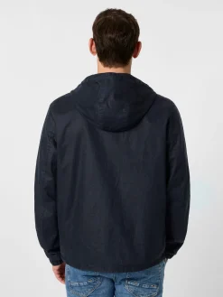 LangerChen Herren-Kapuzenjacke Leinen Navy Clearance