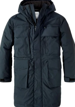 Knowledge Cotton Apparel Herren-Kapuzenmantel Dunkelblau Online