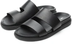 Ehm Herren-Lederpantolette Schwarz Hot