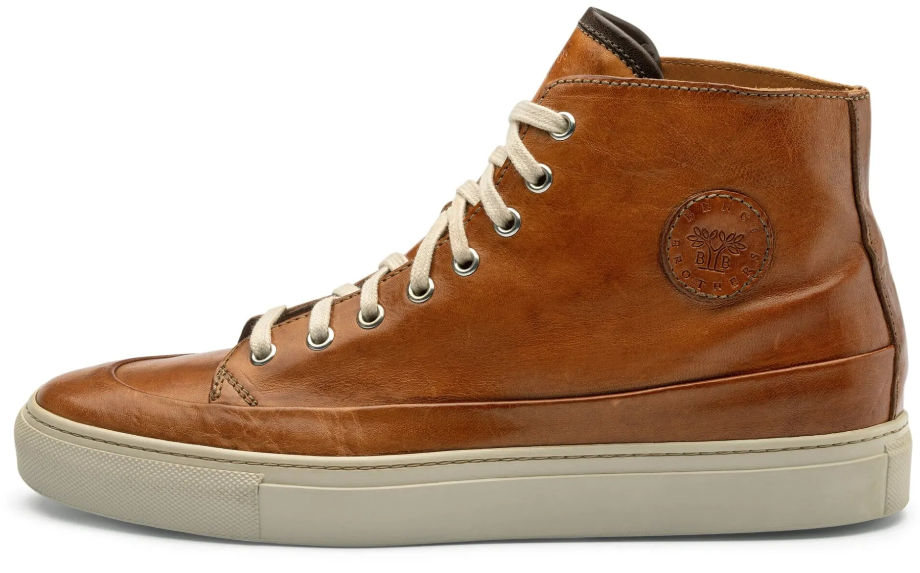 Benci Brothers Herren-Leder-Schnürboot Cognac Hot