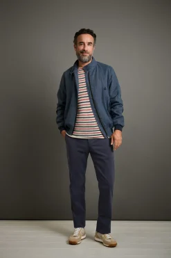 Hannes Roether Herren-Leinenblouson Mittelblau New