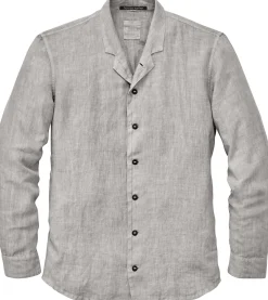 Hannes Roether Herren-Leinenhemd Graumelange Best