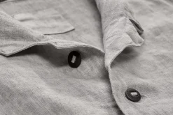 Hannes Roether Herren-Leinenhemd Graumelange Best