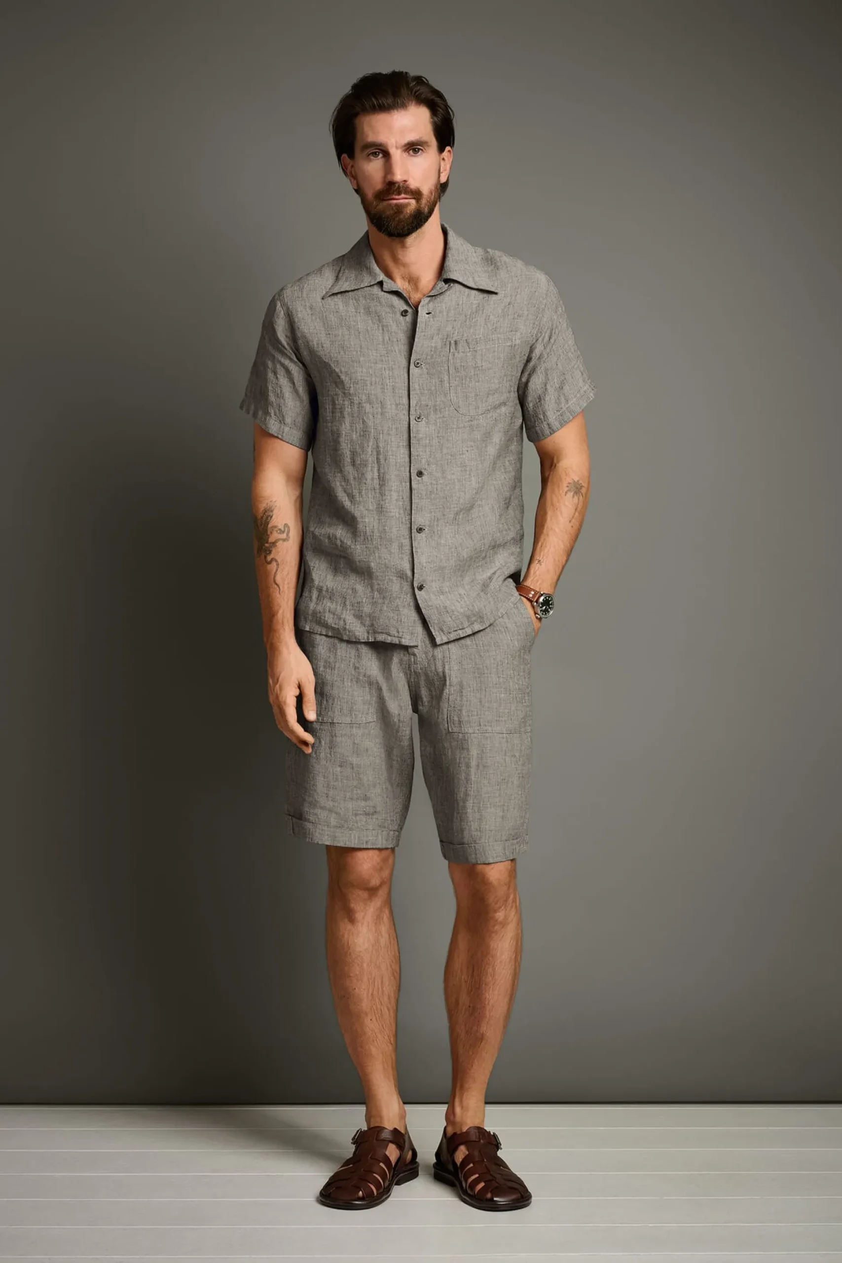 Pike Brothers Herren-Leinenhemd Halbarm 1947 Discount