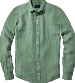 Blue de Gênes Herren-Leinenhemd vorgewaschen Discount