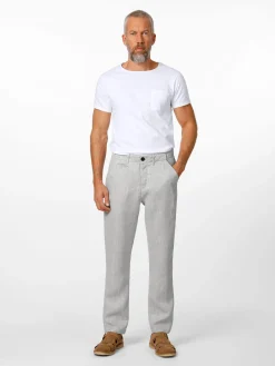 Hannes Roether Herren-Leinenhose Hellgrau