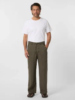 Hannes Roether Herren-Leinenhose Oliv