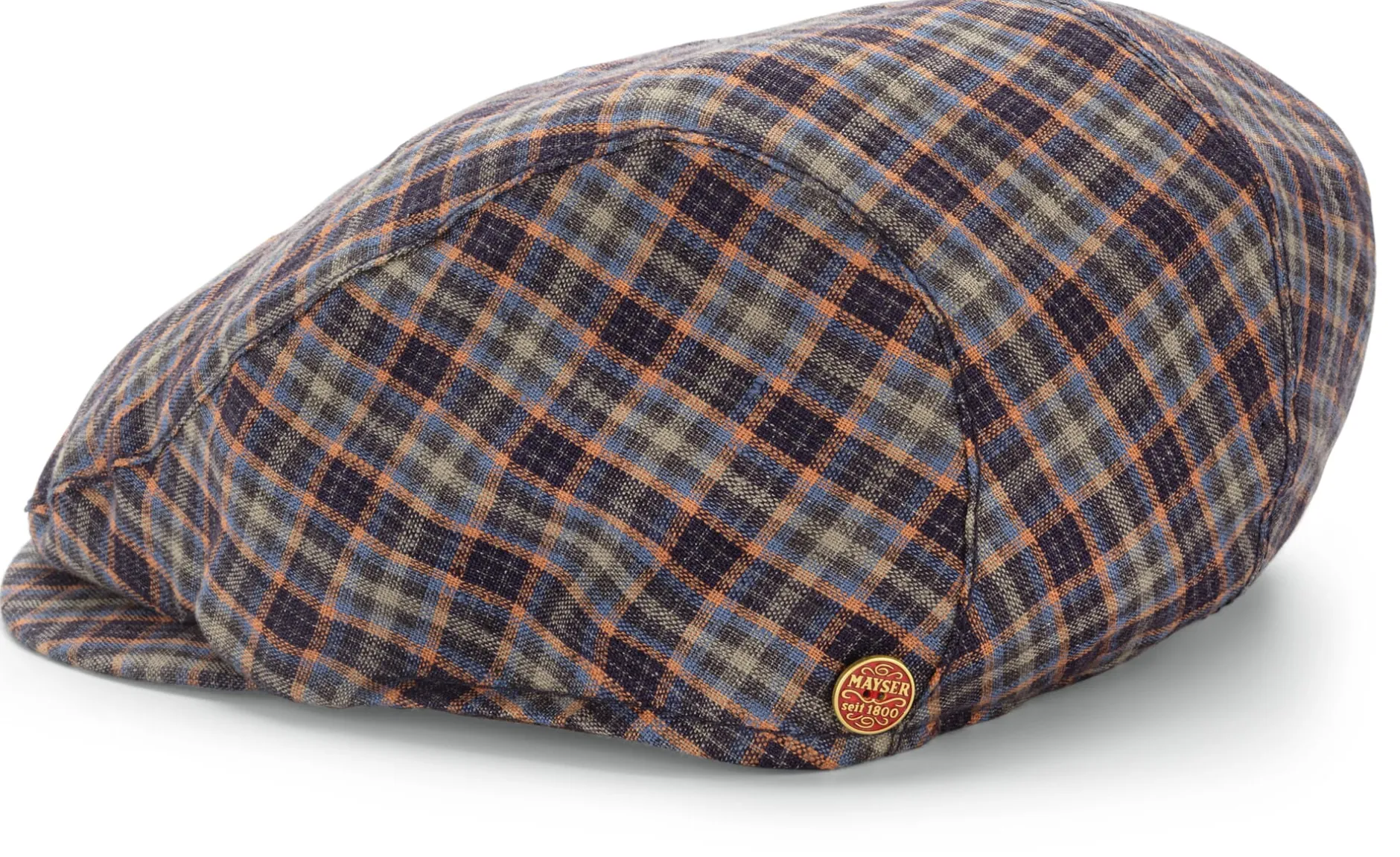 Mayser Herren-Leinenkappe kariert Multicolor Best