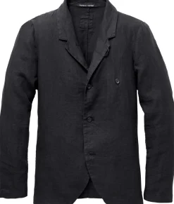 Hannes Roether Herren-Leinensakko Schwarzblau Outlet