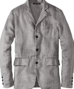 Hannes Roether Herren-Leinensakko Graumelange Discount